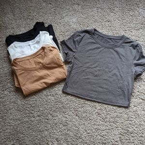 4 pack cropped short sleeve tees
